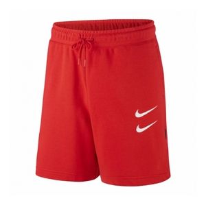 Nike sportswear shoosh red shorts.